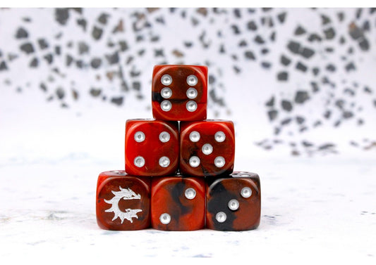 Conquest - Logo on Red and Black Dice "First Blood"