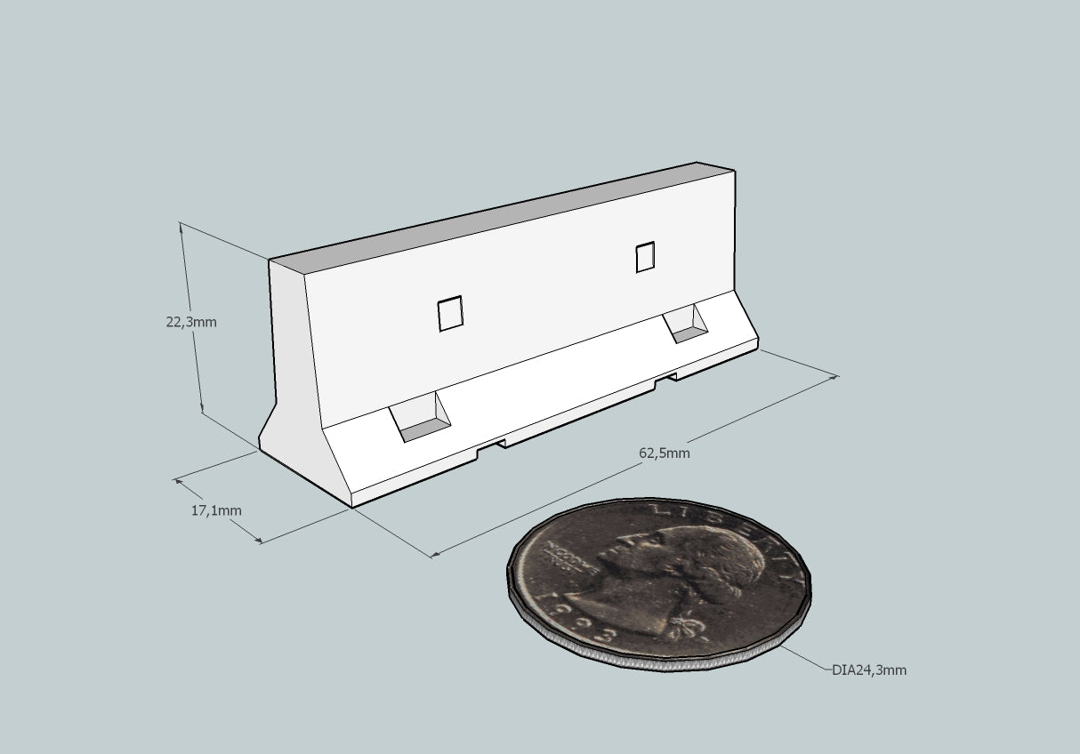 Terrain: Jersey Barriers - Damaged - Set of 5