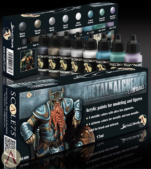 Scale75 Metal 'N' Alchemy Steel paint set